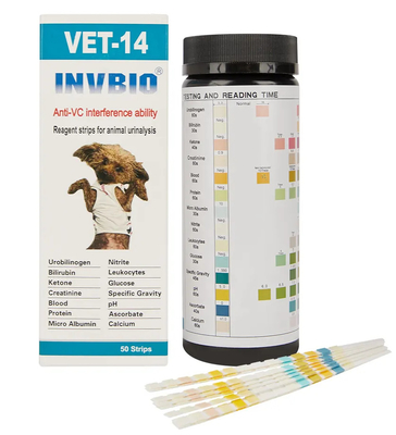 L'esame delle urine veloce dell'animale domestico del VETERINARIO della consegna di marca INVBIO spoglia un supermercato di 14 parametri