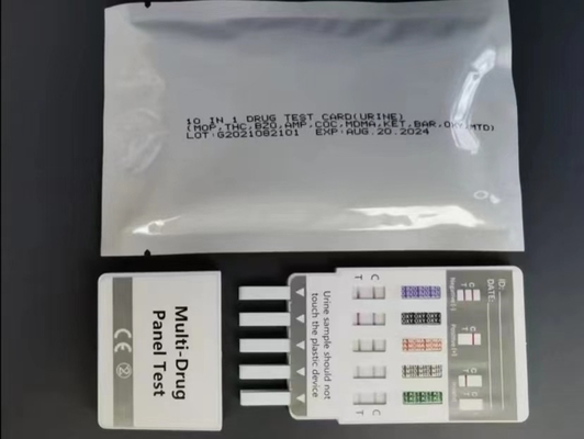 Dispositivo diagnostico medico di risultato di 10 pannelli di droga della prova della carta conveniente veloce della immersione