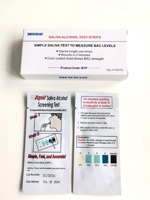 Autoverifica veloce di accuratezza delle strisce test dell'alcool della saliva a casa