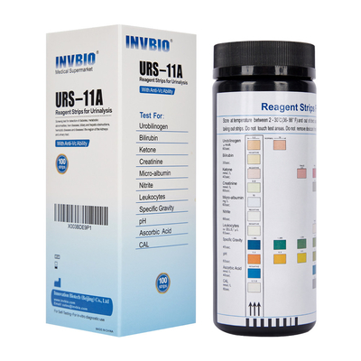 Strisce test di analisi delle urine del reagente a nitrito/leucociti/Urobilinogen/chetone/bilirubina/Sg/pH/caloria
