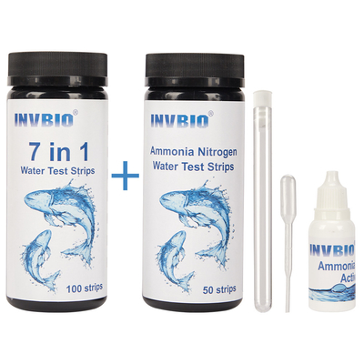 Invbio 7 in 1 corredo dell'analisi dell'azoto dell'ammoniaca delle strisce test dell'acqua dell'acquario del pesce