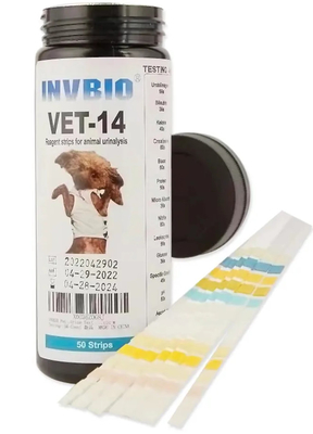 L'esame delle urine veloce dell'animale domestico del VETERINARIO della consegna di marca INVBIO spoglia un supermercato di 14 parametri