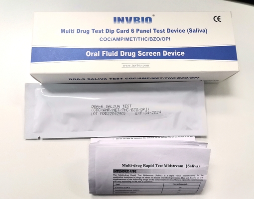3.00mm orali CE FSC di FDA della prova di droga della saliva di 6 pannelli