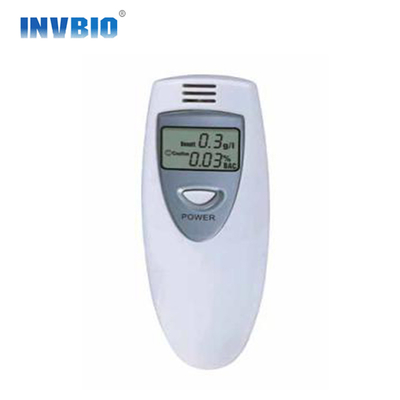 Singolo tester Mini Lcd Detector bianco dell'alcool del Breathalyzer dello schermo