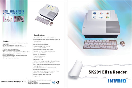 Analizzatore di Elisa Microplate Reader Clinical Chemistry del canale SK201 8