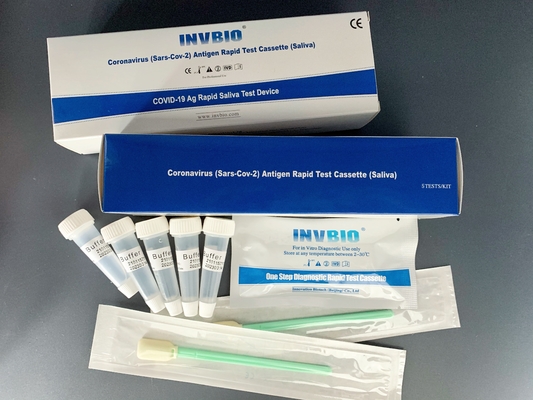 Rilevazione qualitativa della scatola della prova 5pcs/di Rtk della saliva del coronavirus di accuratezza di INVBIO