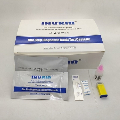 Corredo veloce di rilevazione della prova di INVBIO Covid 19 del corredo 96,8% di accuratezza dell'anticorpo rapido di Igg Igm