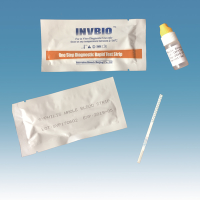 Una strisce test rapida di sifilide della casa dell'intero sangue di punto 10 - 15 minuti